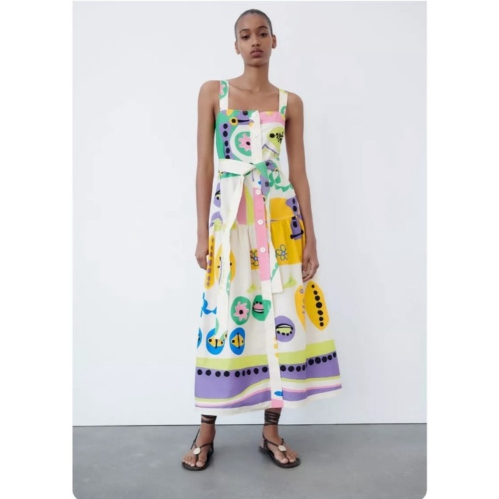 Zara / Multicolor Abstract maxi sundress